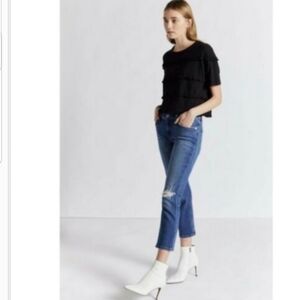 Current/Elliot High rise Straight crop jeans New